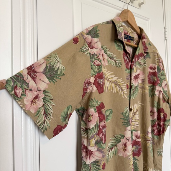 Polo Ralph Lauren Hawaiian Tropical Floral Print Men's Shirt Linen Cotton XLT - Picture 9 of 14